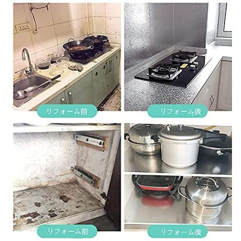 コムバンクキッチンシート台所用 シートキッチン壁用汚れ防止シート 戸棚 接着剤不要 耐熱 耐熱シート壁紙シール 防カビ 防水 防汚 防油 驚きの値段で 耐熱シート壁紙シール