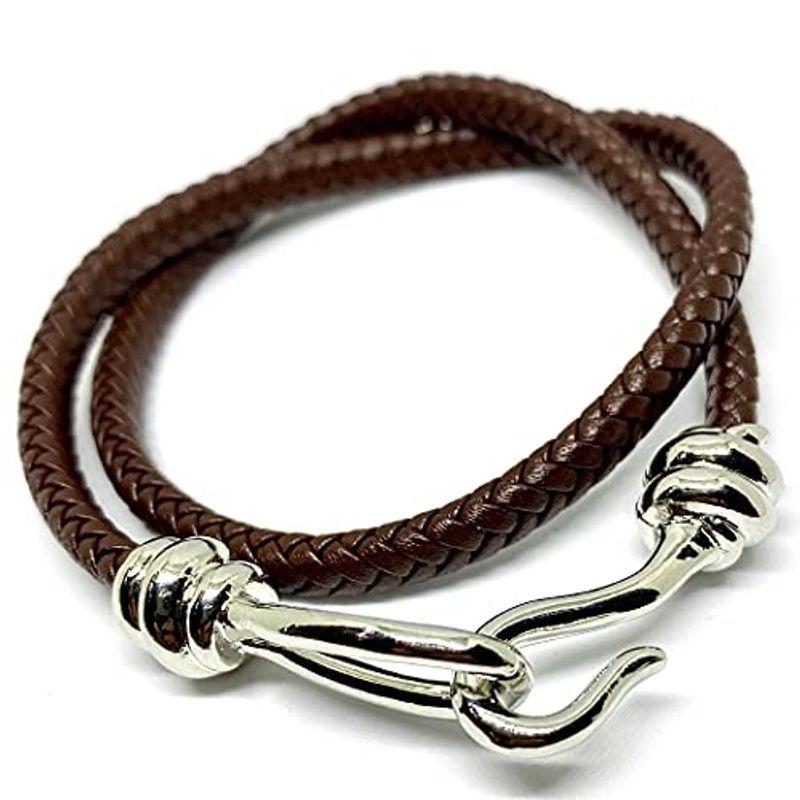 大注目 ペアアクセサリー Viva Ill 本革 編み込み レザー ブレスレット 革 2連 メンズ レディース ペア 人気 バングル シルバー カップル ブラウン Www Threeriversofs Com