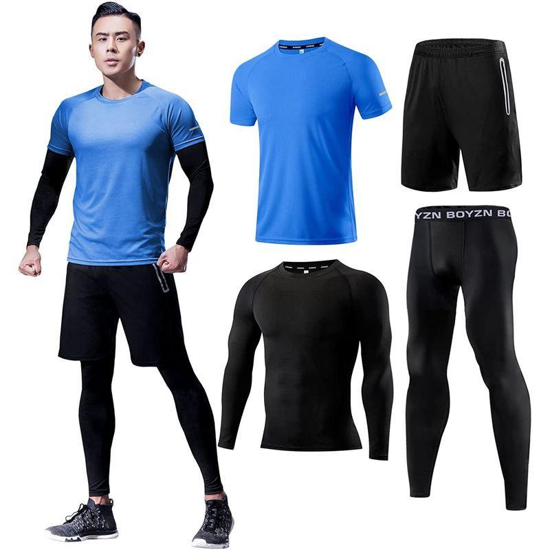 50 Off メンズ ジャージ 上下セット ランニングウェア セット コンプレッションウェア スポーツパーカー 長袖 ハーフパンツ タイツ 4点セ Wantannas Go Id