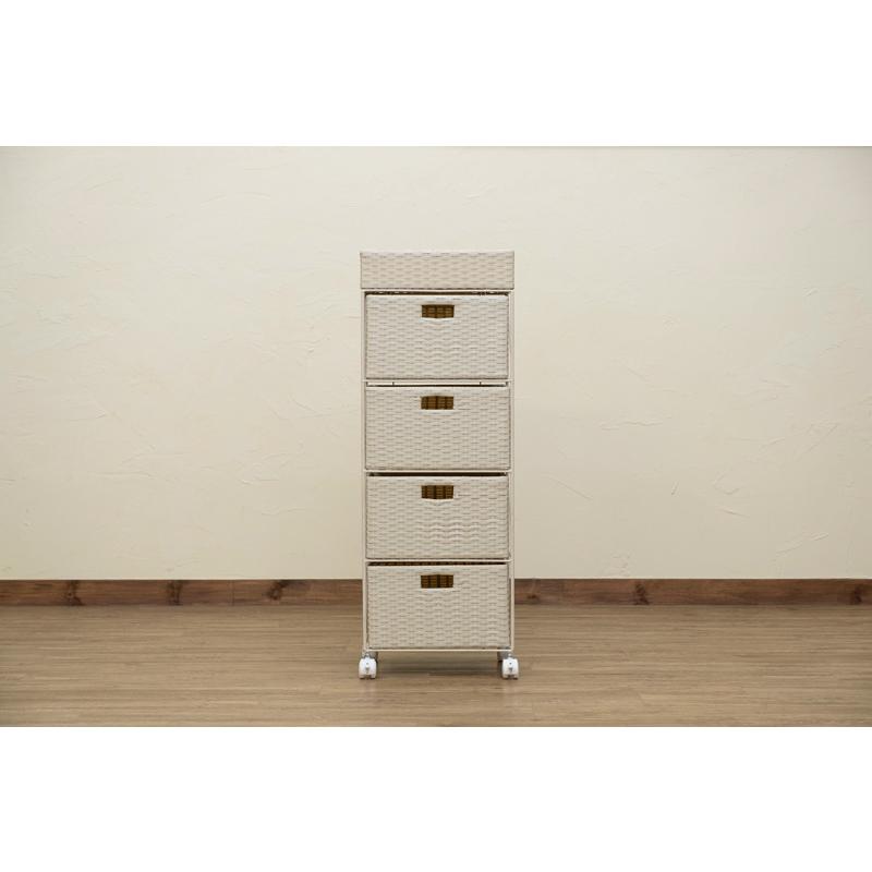 ラタン調 チェスト 4段 BR/IV/CM/GY : ARAYA - 通販 - Yahoo!ショッピング