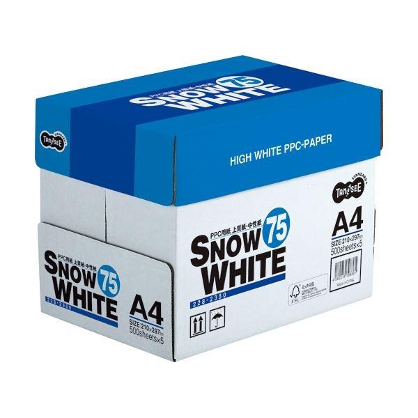 （まとめ） TANOSEE PPC用紙 SNOW WHITE 75 A4 1箱（2500枚：500枚×5冊） 〔×10セット〕