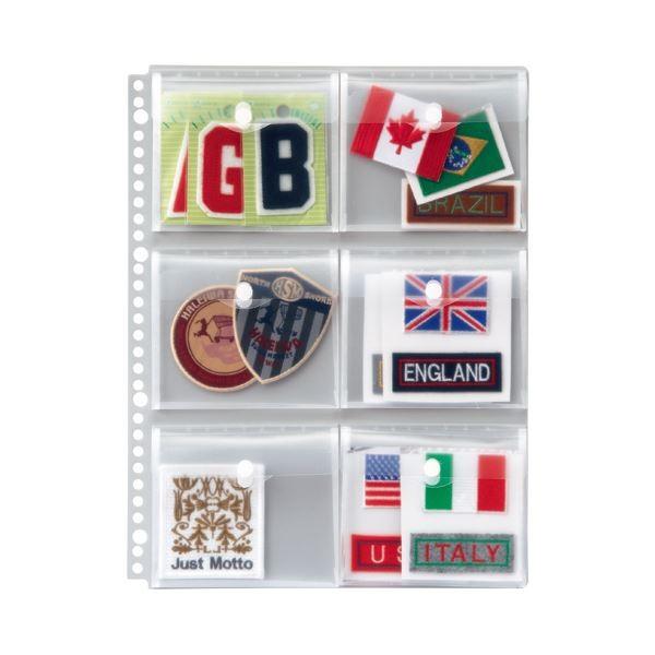 （まとめ）ライオン事務器 ポッケ de 整理A4タテ 2・4・30穴 片面6ポケット マチ・フタ付 NP-6M 1パック(2枚) 〔×10セット〕