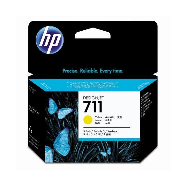 サマーセール (まとめ) HP711 インクカートリッジ イエロー 29ml／個 染料系 CZ136A 1箱（3個） 〔×10セット〕