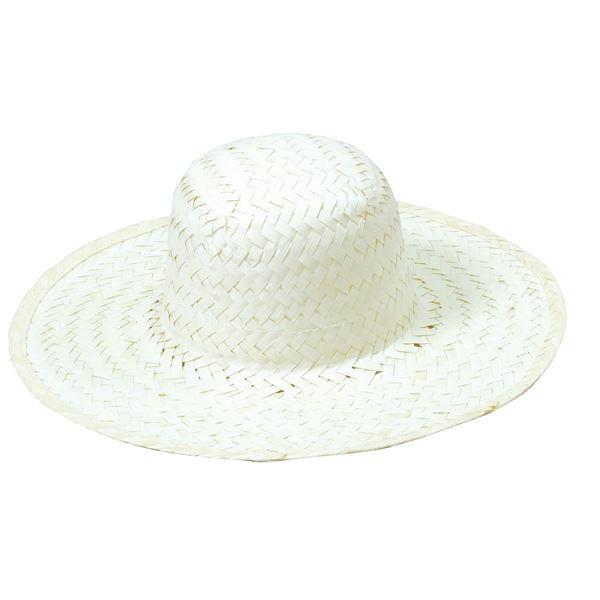送料無料 （まとめ）ホワイト麦わら帽子 大（ひも付き） 〔×10個セット〕 その他帽子