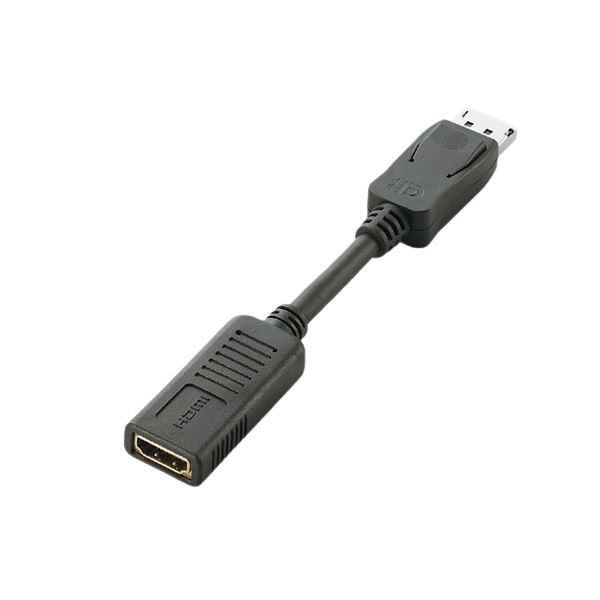 （まとめ）エレコム DisplayPort-HDMI変換アダプタ ディスプレイポートオス-HDMIメス AD-DPHBK 1個 〔×3セット〕