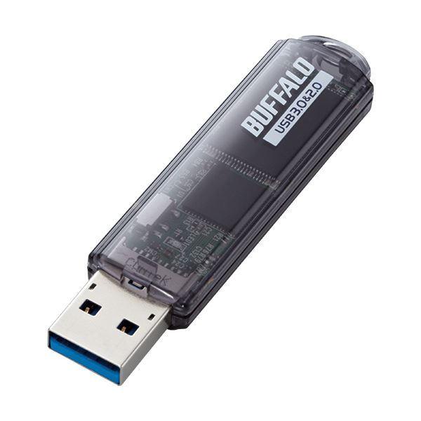 （まとめ）バッファロー USB3.0対応USBメモリー スタンダードモデル 32GB ブラック RUF3-C32GA-BK 1個〔×3セット〕