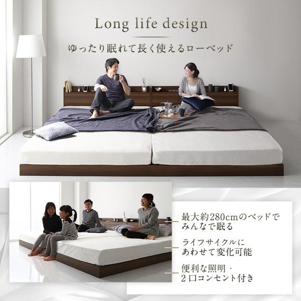 日本正規流通品 ベッド シングル 国産ポケットコイルマットレス付き ブラック 低床 すのこ 照明 宮付 棚付 コンセント