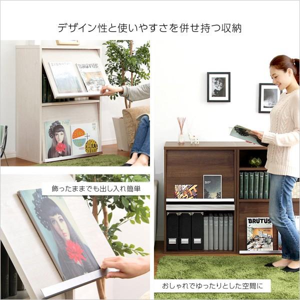 収納家具 DEALS-ディールズ- フラップ扉2枚タイプ マガジンラック