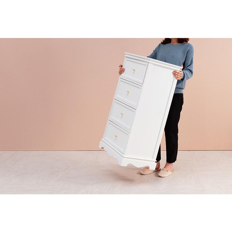 タンス 白 おしゃれ チェスト ホワイト クリスタル調取っ手 お姫様 姫