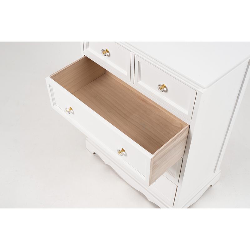 洋服ダンス 白 チェスト ホワイト おしゃれ クリスタル調取っ手 お姫様