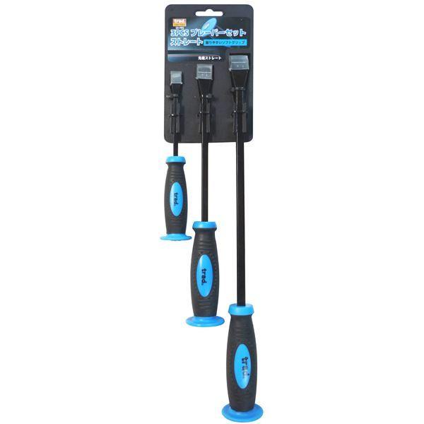 (業務用10セット) TRAD プレーバー3個入りセット 〔ストレートタイプ〕 貫通タイプ 全体焼入れ SR-PRS ブルー(青)送料込み