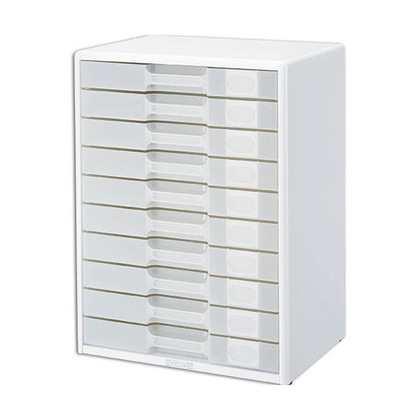 ライオン事務器 透明レターケースカド丸タイプ A4ヨコ 10段 ホワイト LA4-5510W 1台送料込み