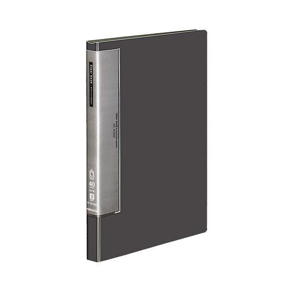 (まとめ) コクヨ クリヤーブック(クリアブック)(ウェーブカットポケット・固定式) A4タテ 40ポケット 背幅27mm ダークグレー ラ-T570DM 1冊 〔×10セ...送料込み