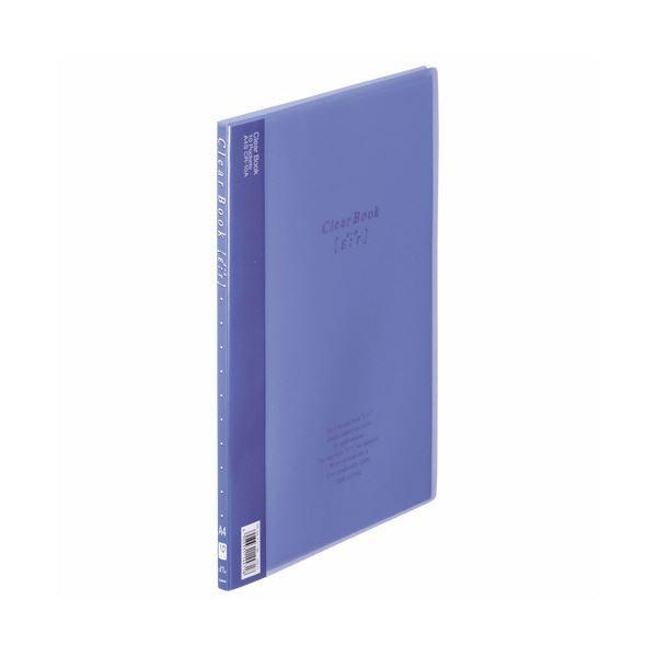 (まとめ) ライオン事務器 クリアーブック(エール)A4タテ 10ポケット 背幅8mm ブルー CR-10A 1冊 〔×30セット〕送料込み