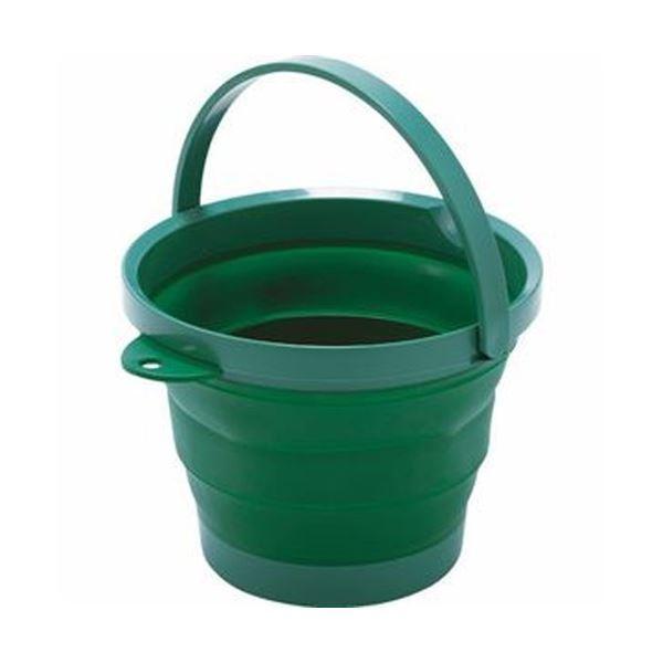 （まとめ）TRUSCO 折りたたみバケツ 8Lグリーン TORB-GN 1個〔×5セット〕送料込み