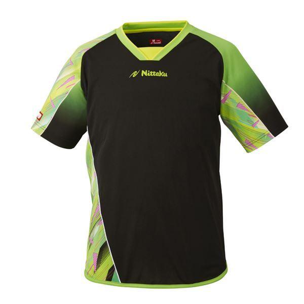 本命ギフト Nittaku（ニッタク） 卓球ゲームシャツ DELTO SHIRT デルトシャツブラック×グリーンO送料込み その他卓球用品