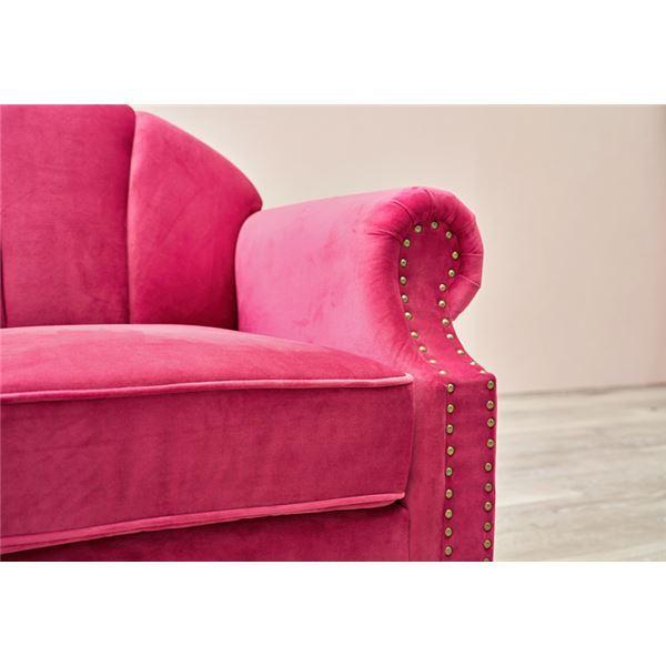 エレガント ソファー 〔2人掛け ピンク〕 幅123×奥行73×高さ73×座面高