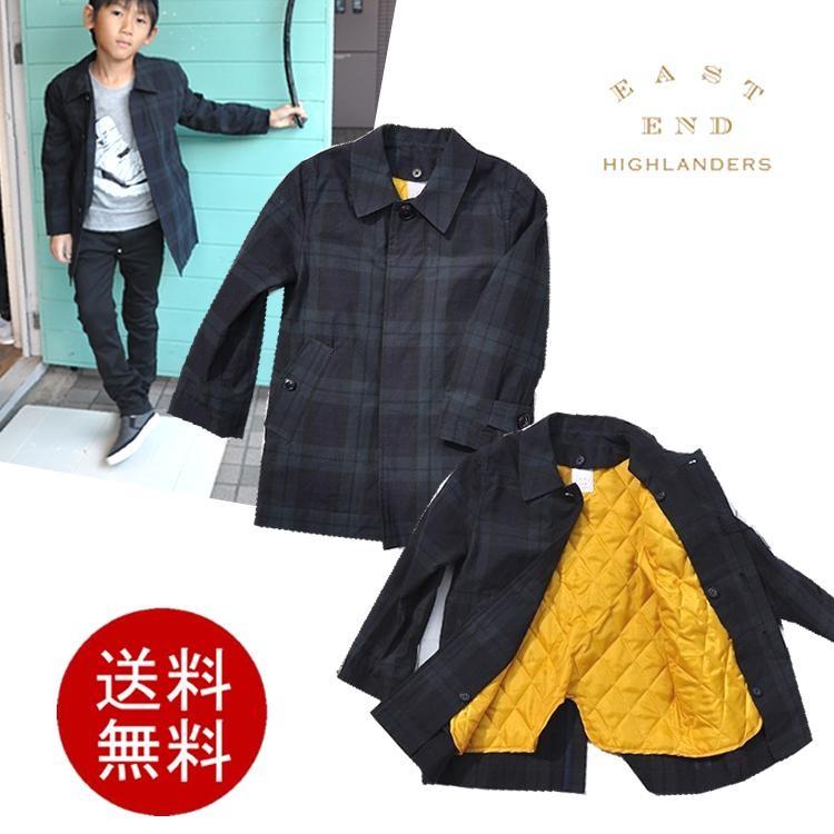 ライナー付 コート ブラックウォッチ チェック キッズ EAST END  