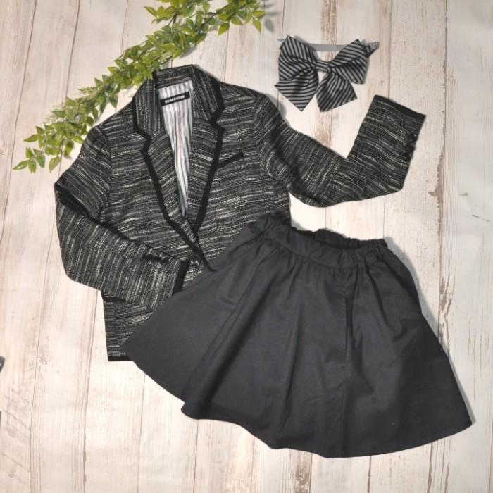 女の子 フォーマルスーツ 黒 グレー 130cm GENERATOR ジェネレーター  