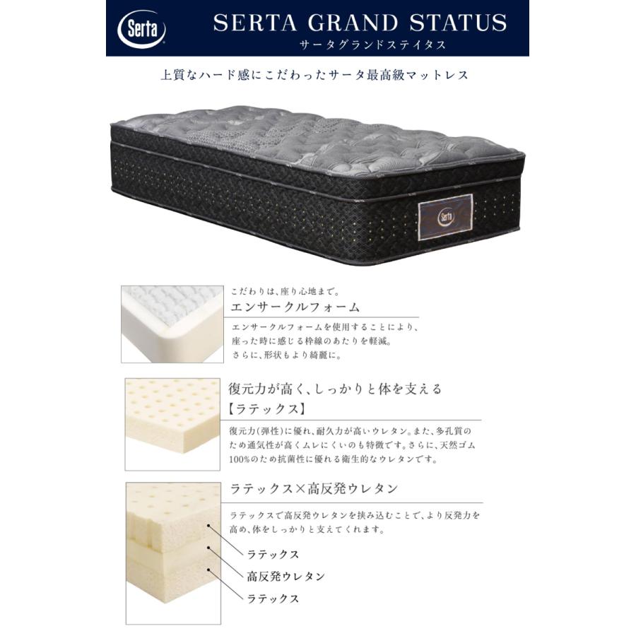 [開梱設置送料無料] ポケットコイルマットレス Serta (サータ)  サータグランドステイタス クイーン2の画像
