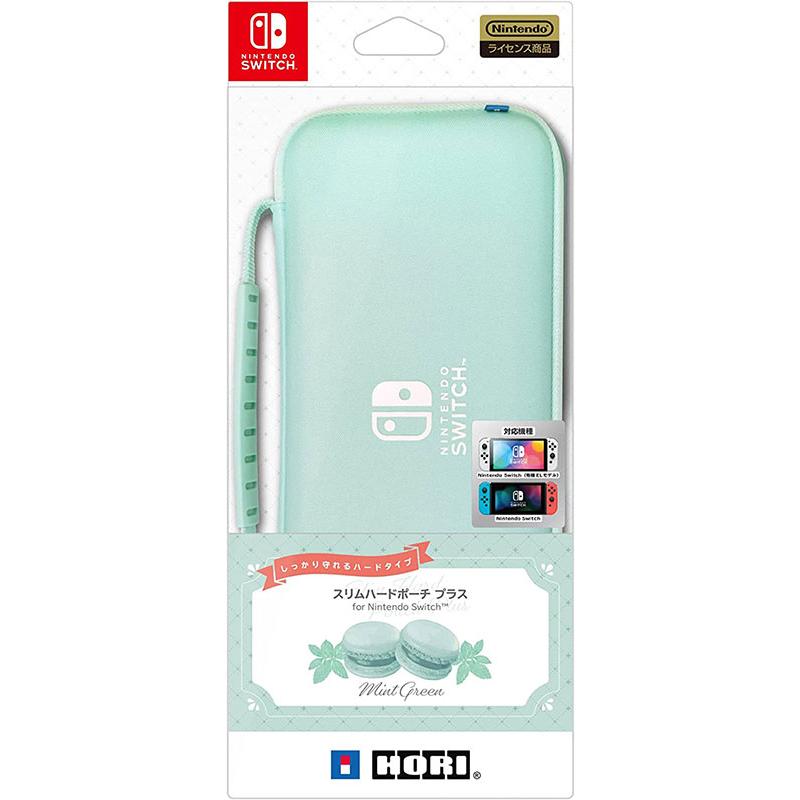 新品】Switch HORI スリムハードポーチ プラス (ミントグリーン)【有機