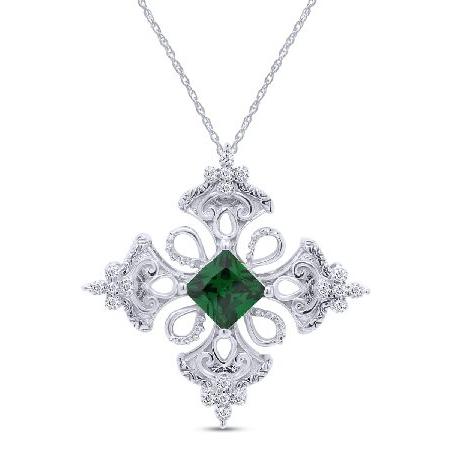 【新作入荷!!】 新品AFFY Princess Simulated Emerald & Spakling White Cubic Zirconia Irish Celti 生活雑貨