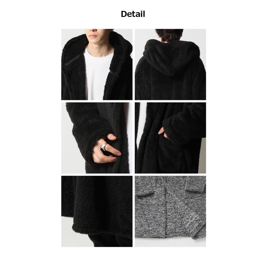 外もOK 着る毛布 両面シャギー フード ロングカーディガン メンズ フリース ボア 暖か ジャケット アウター 2025秋冬/爆買 | ARCADE | 13