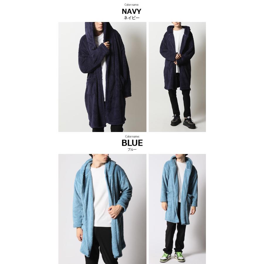 外もOK 着る毛布 両面シャギー フード ロングカーディガン メンズ フリース ボア 暖か ジャケット アウター 2025秋冬/爆買 | ARCADE | 16