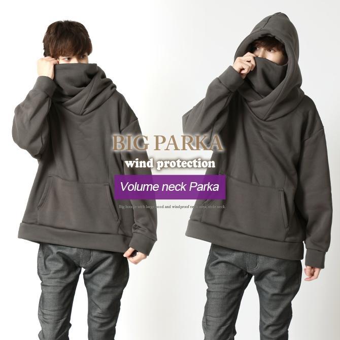 ARCADE（アーケード） 暖か 裏起毛 パーカー メンズ ボリュームネック