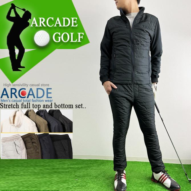 ARCADE ゴルフウェア メンズ セットアップ 秋冬 エコダウン 中綿 ARCADE ゴルフウェア メンズ セットアップ 秋冬 エコダウン 中綿