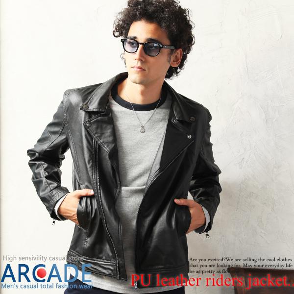 ライダースジャケット メンズ Puレザー レザージャケット メンズ ジャケット 革ジャン シングルライダース ダブルライダース 21 秋 冬 Acjk0 Arcade 通販 Yahoo ショッピング