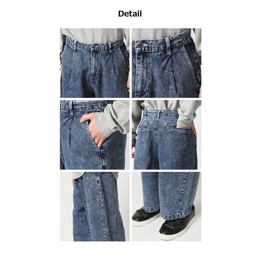 半額セール ワイドパンツ ズボン メンズ デニムパンツ ワイド