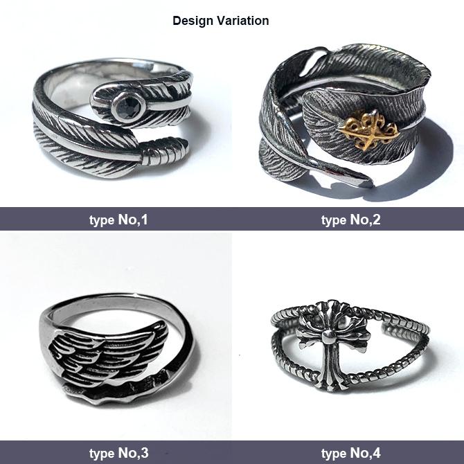 指輪 羽 フェザーリング イーグルフェザー 十字架 クロスリング 指輪 シルバー メンズアクセサリー レディース 男女兼用/爆買 | ARCADE | 07