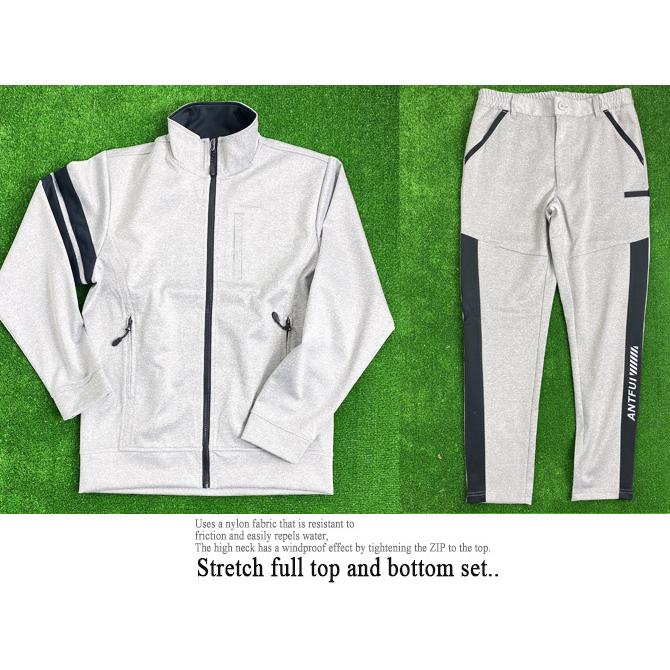 ゴルフウェア メンズ ジャージポンチ ストレッチ セットアップ ゴルフジャケット ゴルフパンツ ジョガーパンツ スタンドジャケット ブルゾン スポーツ/爆買 |  | 05