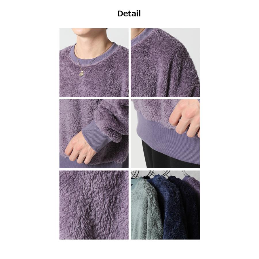 トレーナー メンズ 暖かい ボア ボアトレーナー メンズ 両面シャギーボア ビッグシルエット セーター フリース 無地 2025 秋 冬/爆買 | ARCADE | 11