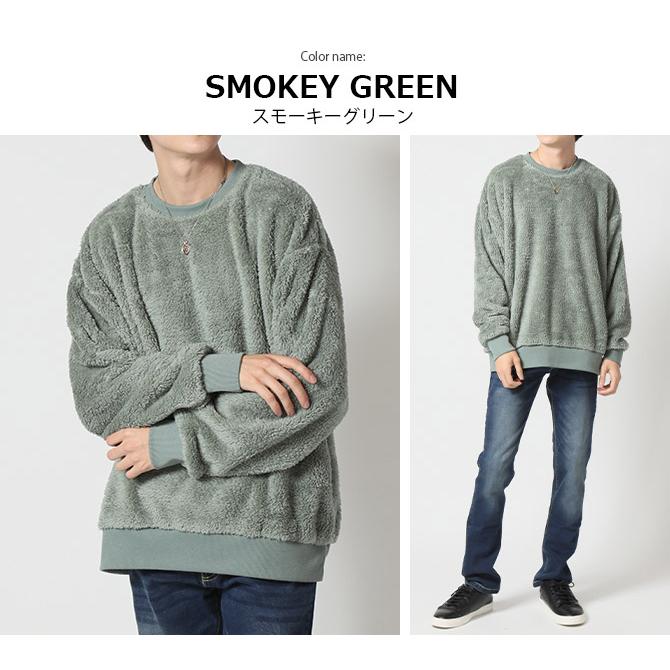 トレーナー メンズ 暖かい ボア ボアトレーナー メンズ 両面シャギーボア ビッグシルエット セーター フリース 無地 2025 秋 冬/爆買 | ARCADE | 17