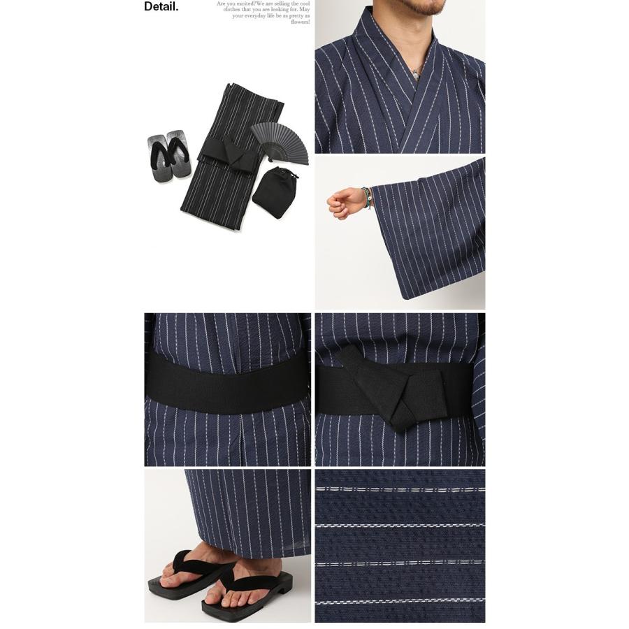 浴衣 メンズ 帯 下駄 扇子 巾着袋 5点セット 和装 夏 父の日 2023 花火大会 ゆかた/爆買 | ブランド登録なし | 02