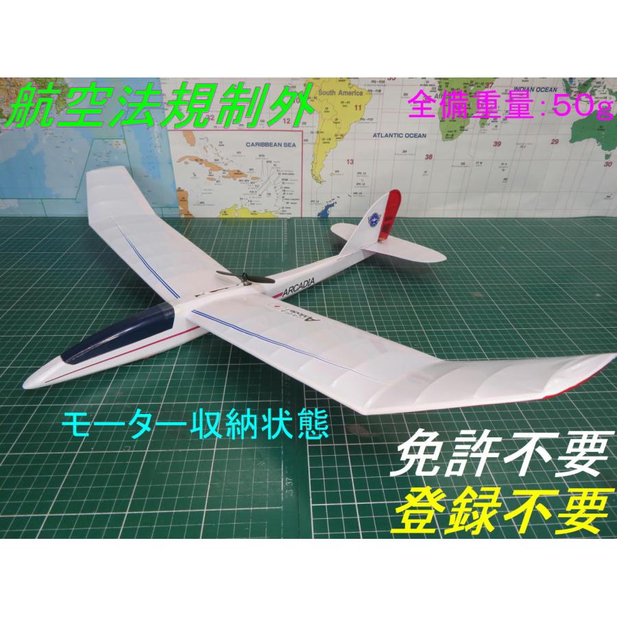航空法規制外】「サフラン」モーターグライダー 重量50g 翼長690mm