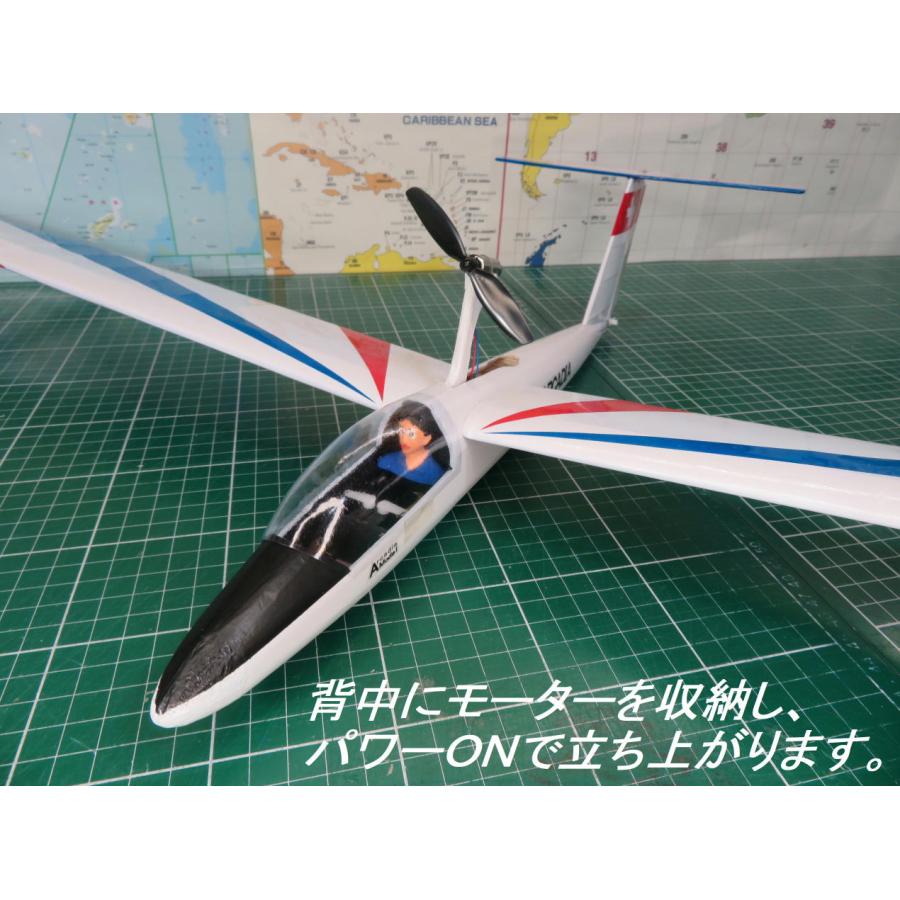 航空法規制外】「ピラタスB4」モーターグライダー 重量64g 翼長934mm
