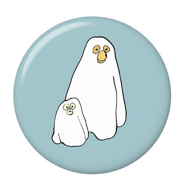 新作 ハロウィン缶バッジ ゆるイラスト編 いぬペア New安全ピンタイプ