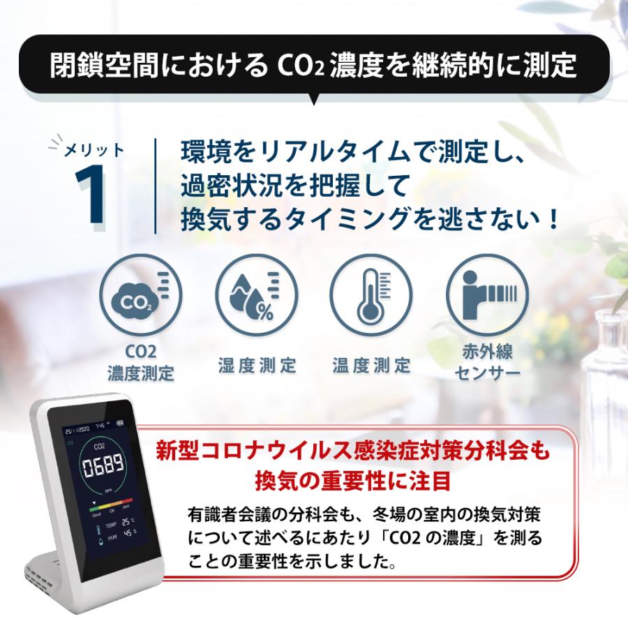 全商品10％OFF CO2マネージャー 4台セット 既納 1年保証 CO2C測定器 co2 manager 二酸化炭素濃度計小型 空気質検知器 東亜産業正規品｜arcanice-shop｜04