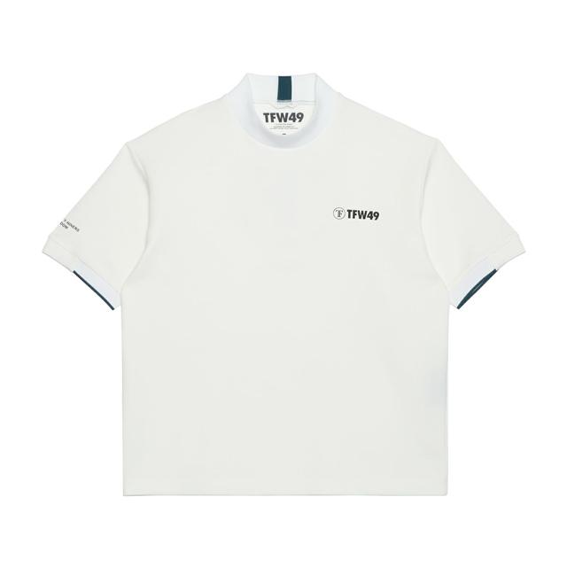 TFW49 ホワイト半袖 モックネック シャツ TFW49 ゴルフ 半袖 モックネック Tシャツ HALF MOCKNECK TEE ホワイト