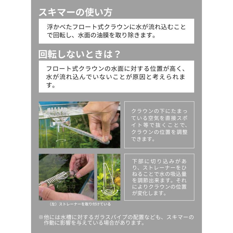 esAqua 水槽 ガラスパイプ【ハイクリアガラス採用】17mmスキマー入水