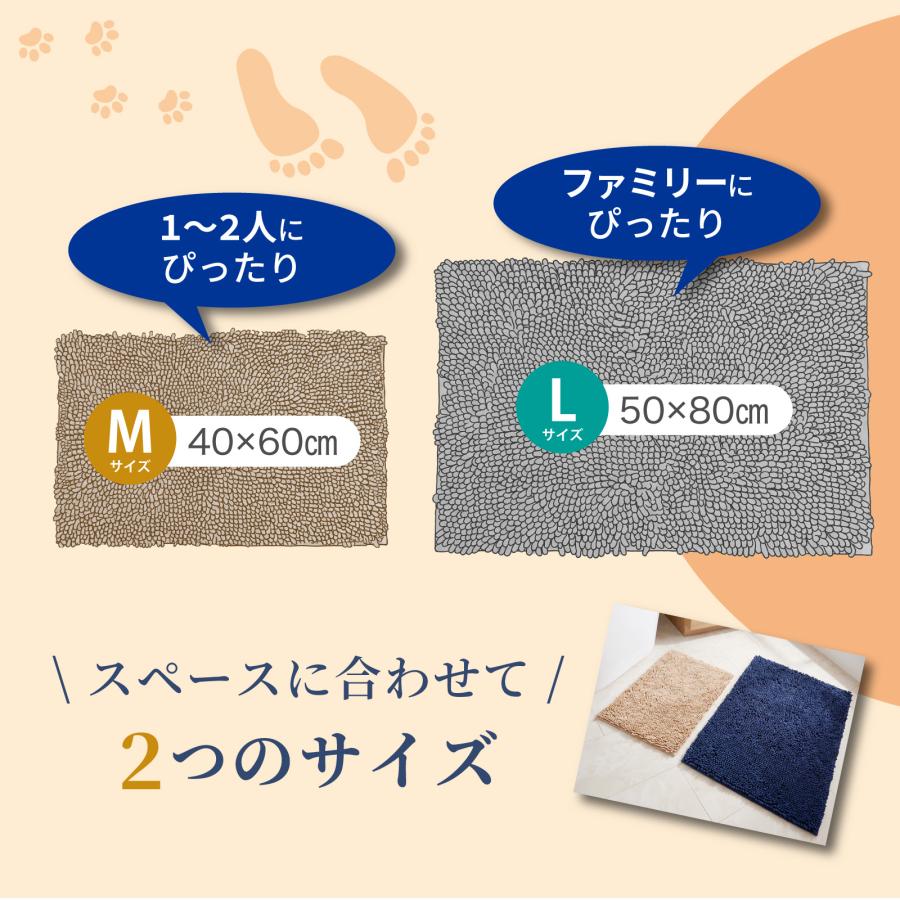 マイクロファイバーバスマット 40×60cm 【秒速吸水】 洗える マット 速