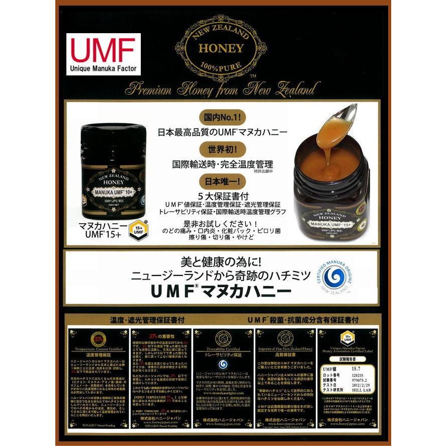 即納】 UMFマヌカハニー 250g UMF15+ ハニージャパン Honey