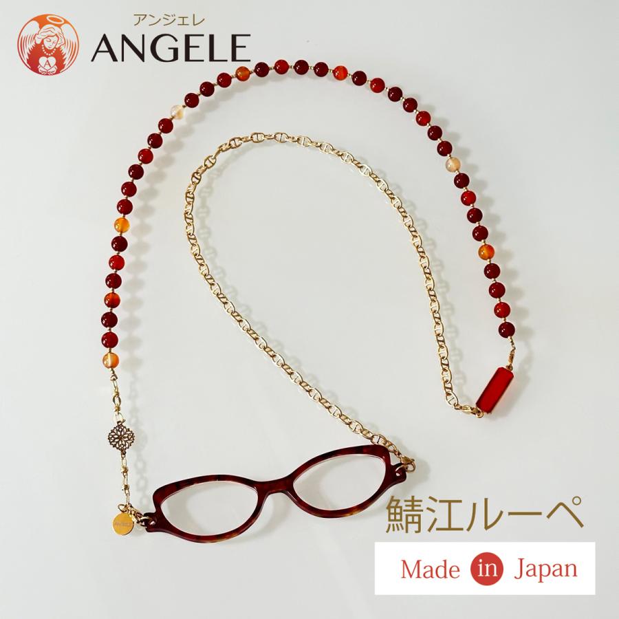ルーペネックレス おしゃれ 拡大鏡 日本製 鯖江製 淡水パール付き シニアグラス レディース 真珠 ペンダント ギフト プレゼント ANGELE  A10003 | 