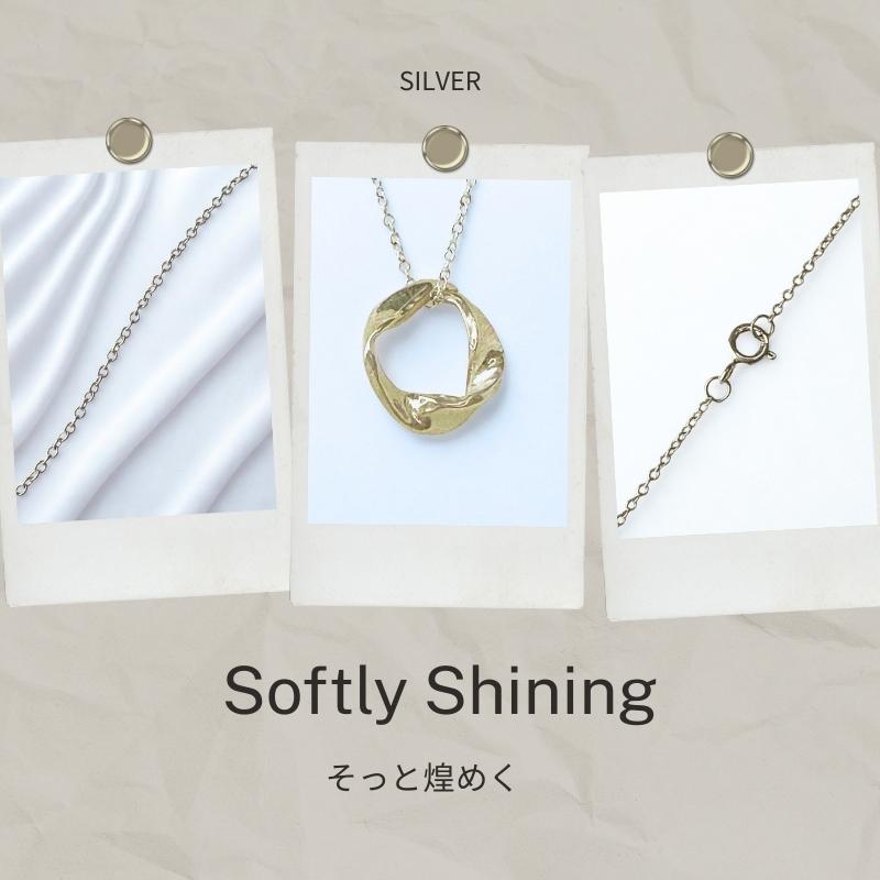 英国アクセサリー ネックレス シルバー 立体サークル 上品 レディース 大人 ペンダント_3