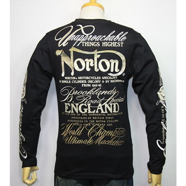 Norton ノートン 服 NORTON MAXグラデーションVネック長袖Tシャツ 201N1100【ブラック】（2184）新品/送料無料