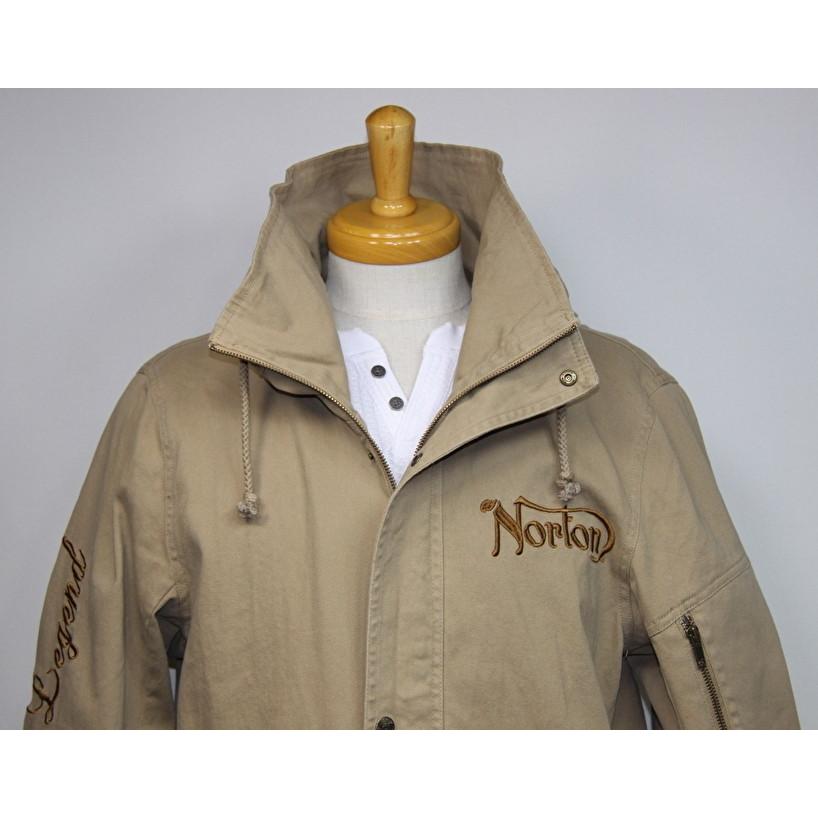 ノートン 服 NORTON ストレッチツイル ハイネック フード ジャケット 【エルシー】  201N1601【ベージュ】(2208)新品/送料無料