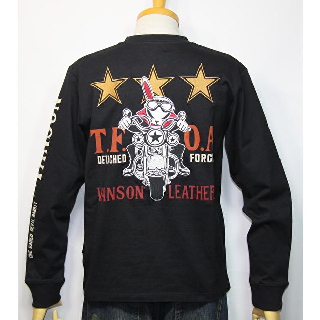VANSON×クローズWORST (武装戦線 T・F・O・A)KKK コラボ デスラビット バイク刺繍 長袖Tシャツ CRV-2301